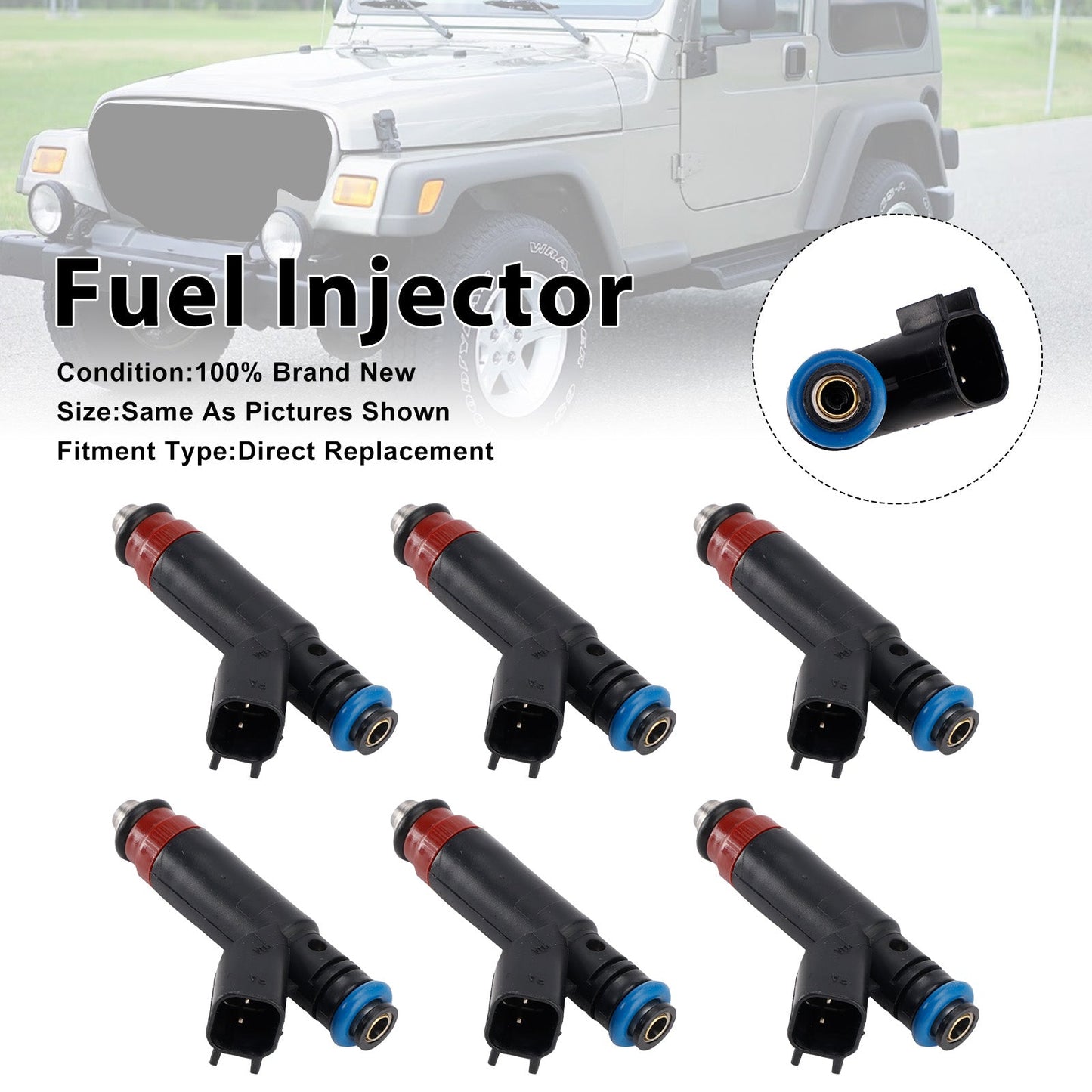 6 iniettori di carburante per Jeep TJ 2005-2006 Wrangler 2005-2006 53013690AA