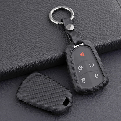 Custodia in pelle e silicone per chiave auto con fibbia per Cadillac