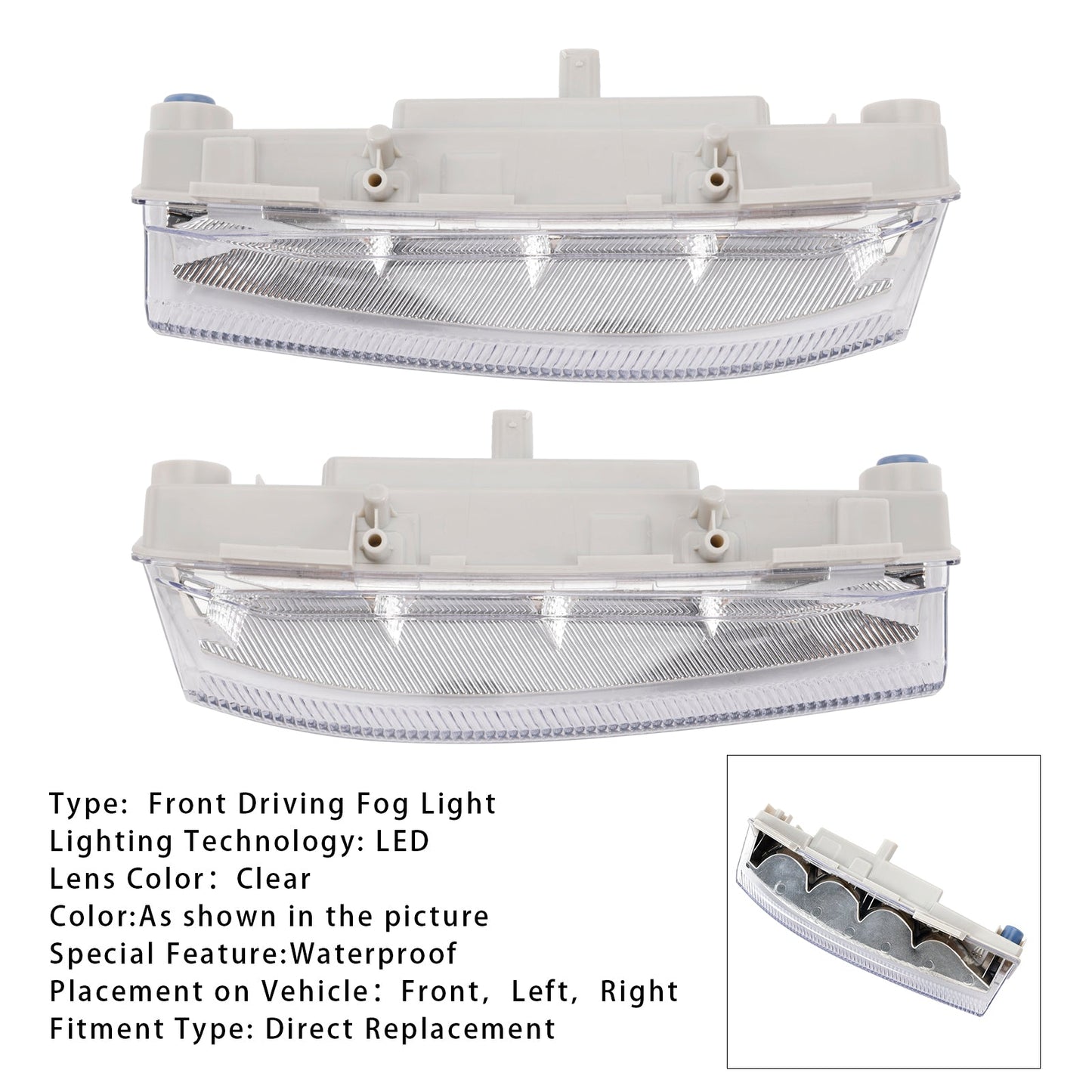 Coppia di fendinebbia diurni a LED per Mercedes Benz W204 S204 W212 2007-2014