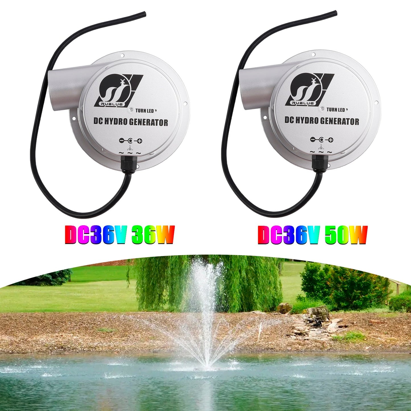 Generatore idroelettrico a turbina a flusso d'acqua da 24 V, generazione di energia CA da 36 V a 36 W/50 W