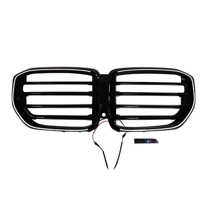 Griglia paraurti anteriore a linea singola con LED in stile M per BMW G05 LCI X5 2024+
