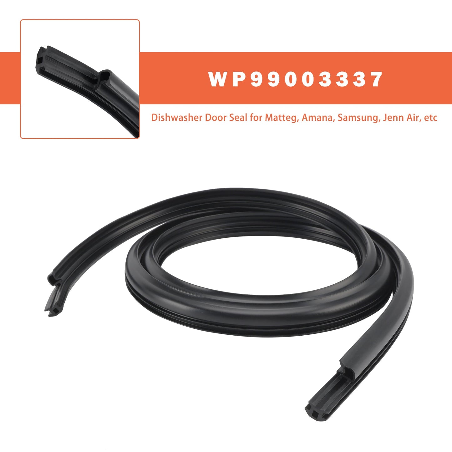 WP99003337 Guarnizione porta lavastoviglie per Maytag Amana Samsung Jenn Air ecc.