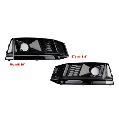 Griglia fendinebbia paraurti anteriore nera per Audi A4 B9 S4 2016-2019 (2 pezzi)