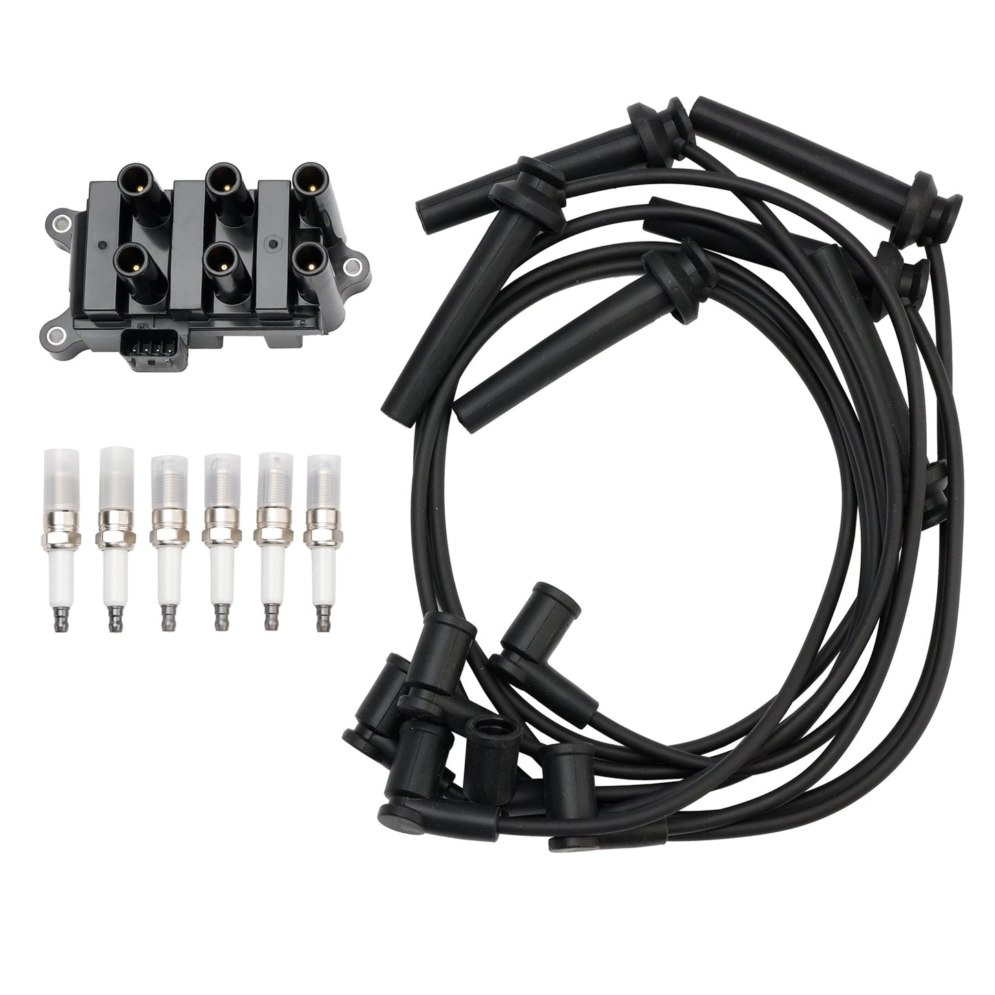 Bobina di accensione Mercury Monterey V6 4.2L 2004-2007 + 6 candele + 6 cavi FD498 5F2Z-12029-AD 1F2118100 (copia)