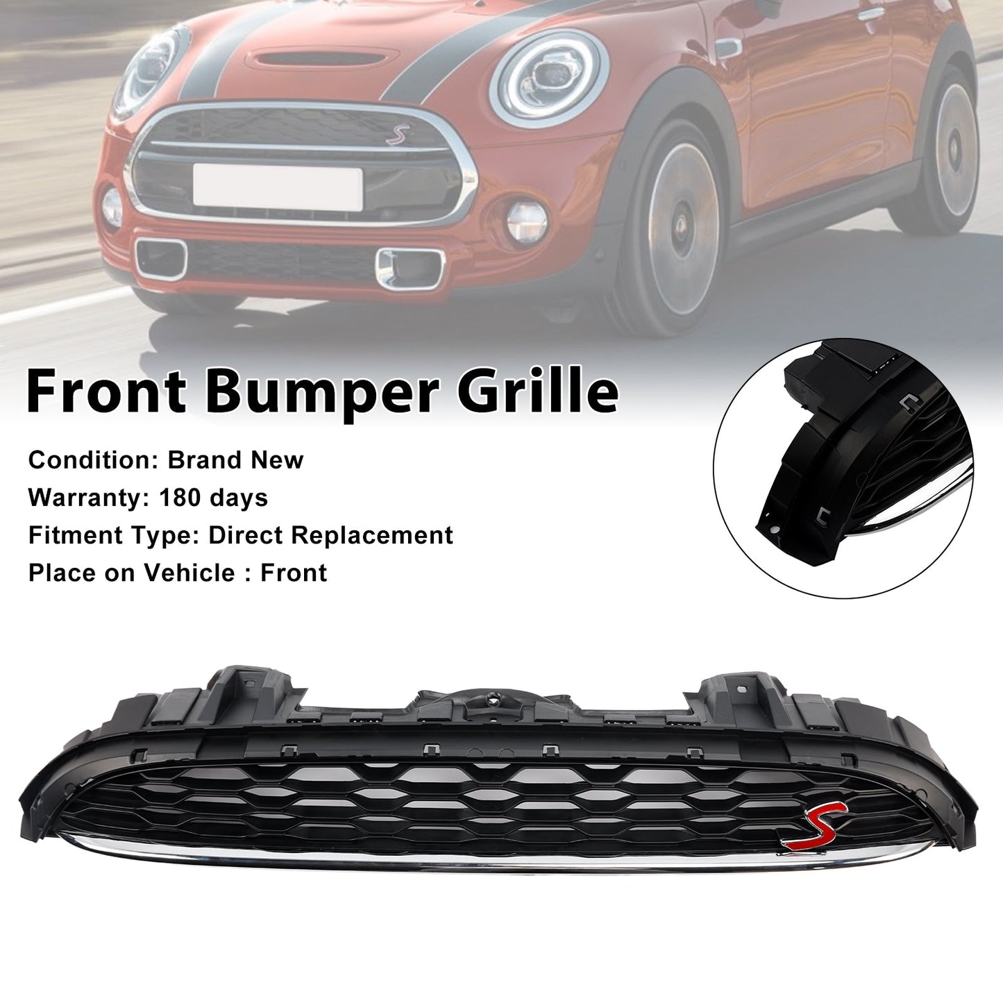 MINI F57 2 porte Cabrio Cooper S, Cooper SD dal 2015 in poi Griglia anteriore a maglie nere 51137335528