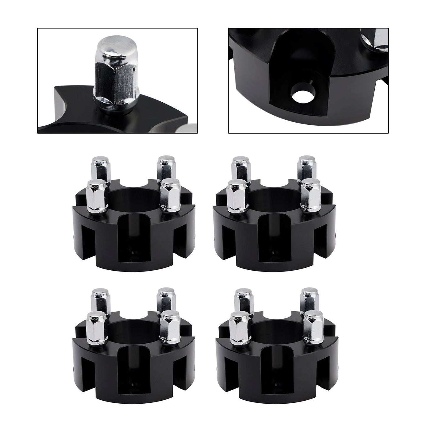 Kit distanziali per ruote da 2"" per carrelli da golf, dadi ruota neri per Yamaha Club Car Ezgo