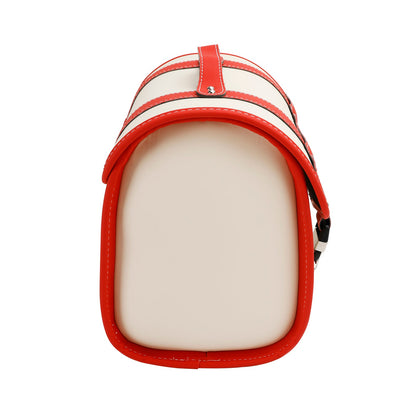 Set di borse laterali a sgancio rapido con staffa, colore bianco, per riporre bagagli su moto.