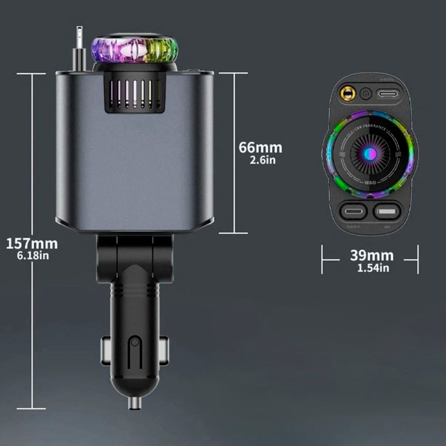 Caricabatterie per auto super veloce da 120 W con cavo retrattile Caricabatterie intelligente per deodoranti per ambienti
