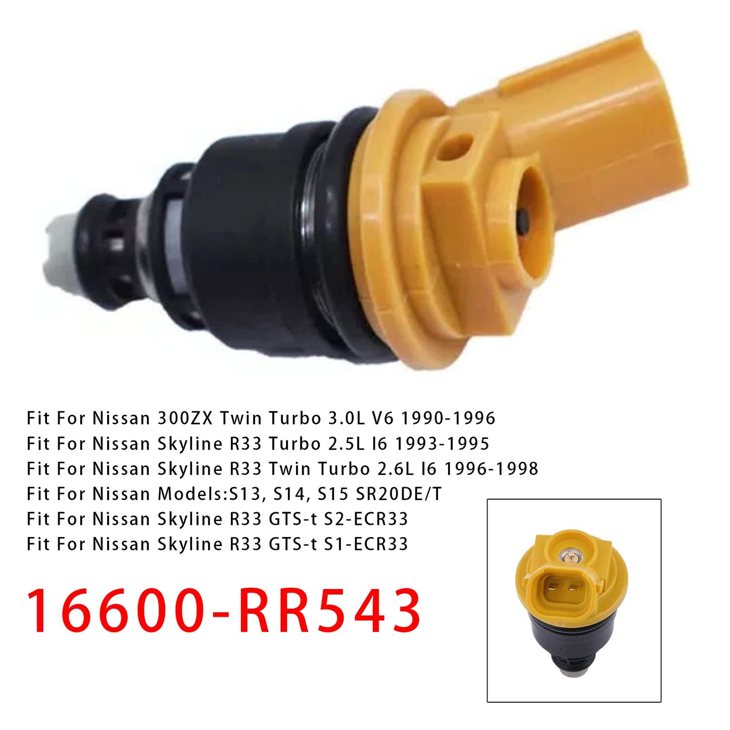 1 pz iniettore carburante per Nissan Silvia SR20DET S13 14 15 Skyline R33 16600-RR543