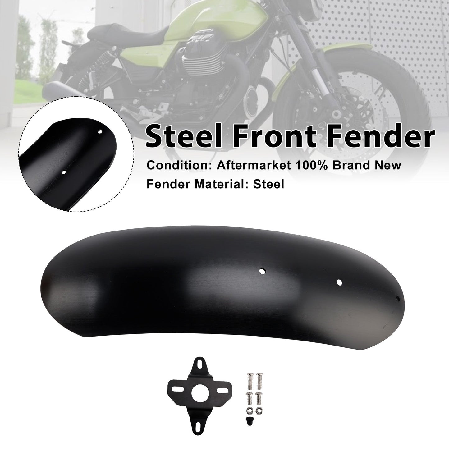 Parafango anteriore in acciaio compatibile con MOTO GUZZI V7 Stone Special 2017-2025