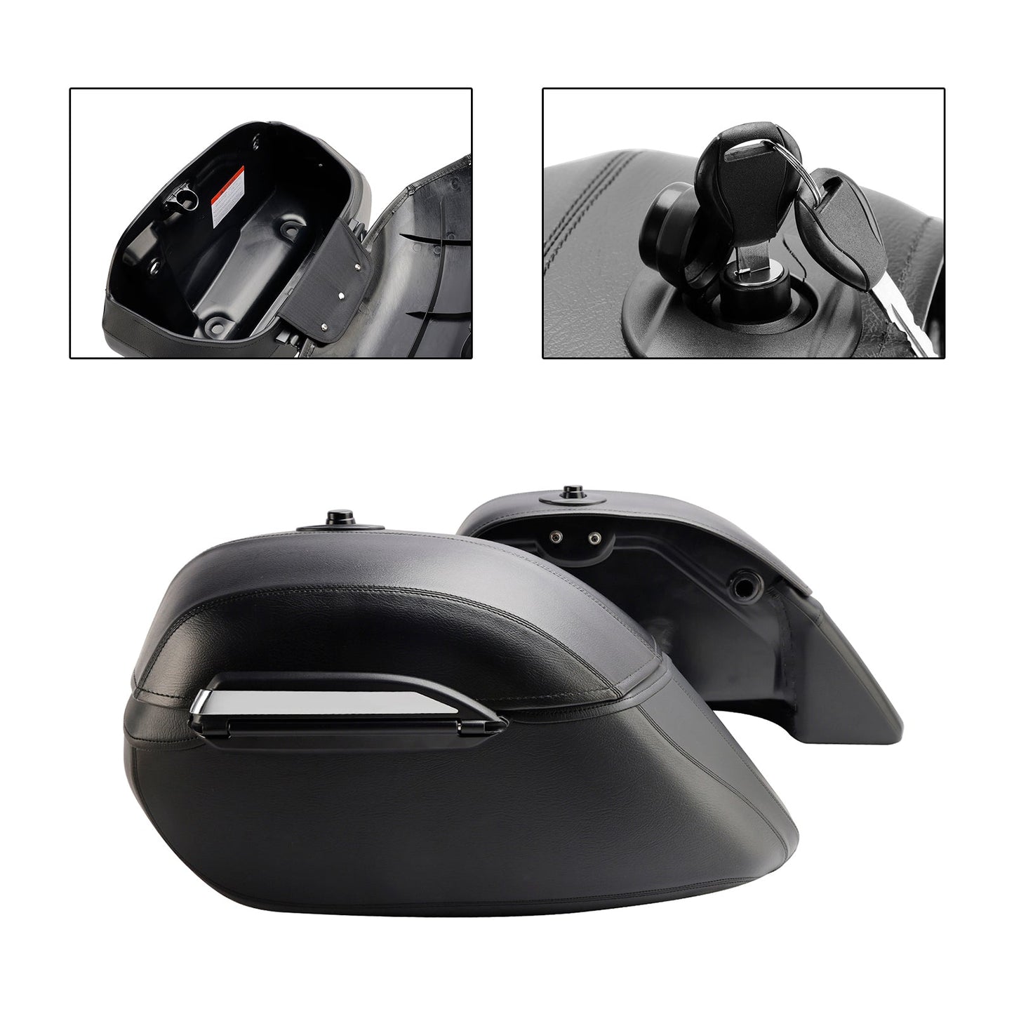 Borsa laterale in poliuretano per Kawasaki Vulcan S 650 Vn/En650 2015-2023, nera