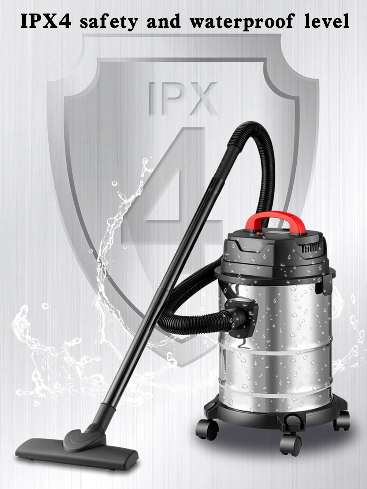 Aspirateur 1800W, aspirateur sec et humide, aspirateur industriel 18L Steel Stainless