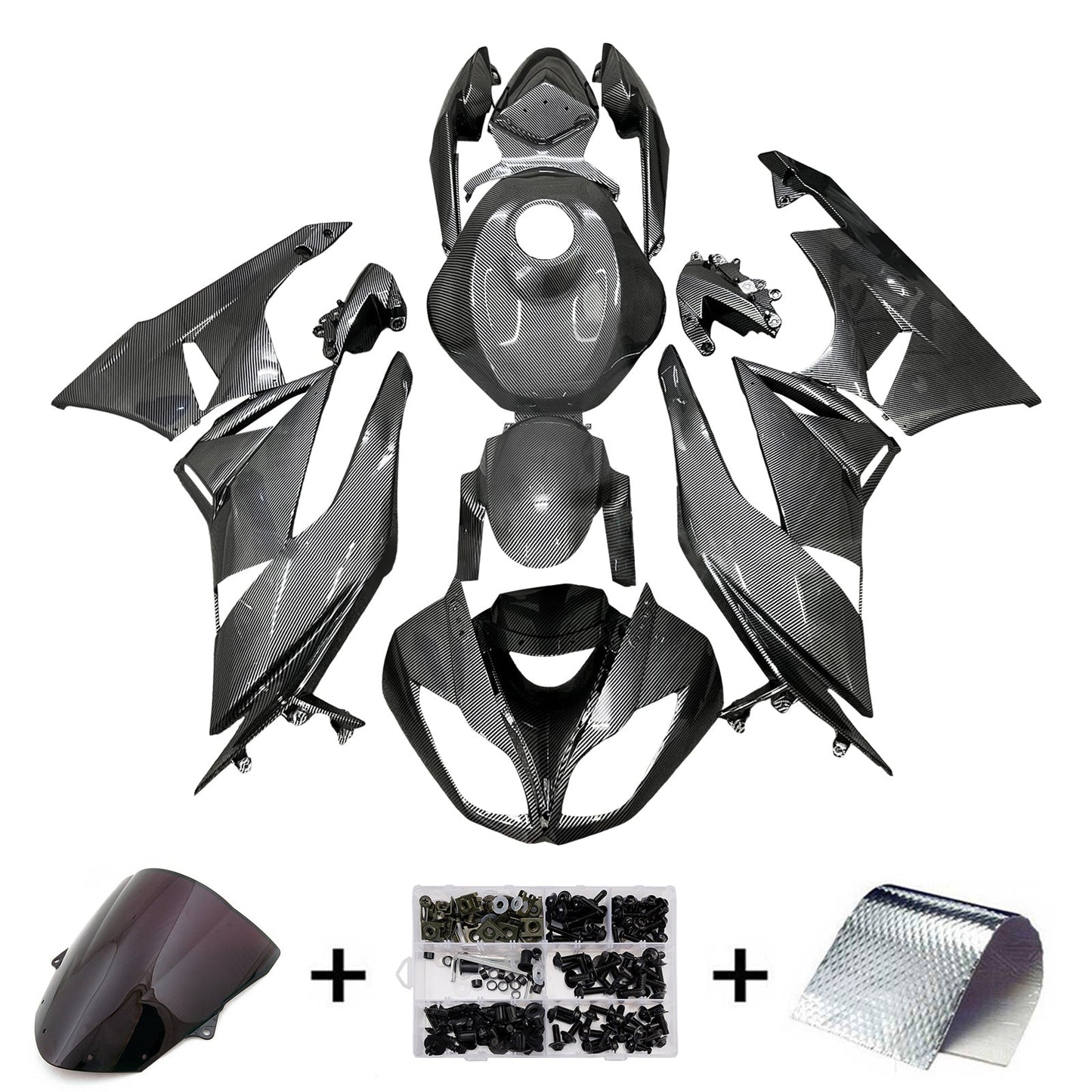 Kit carenatura iniezione in plastica ABS adatto per Kawasaki ZX6R 636 2009-2012