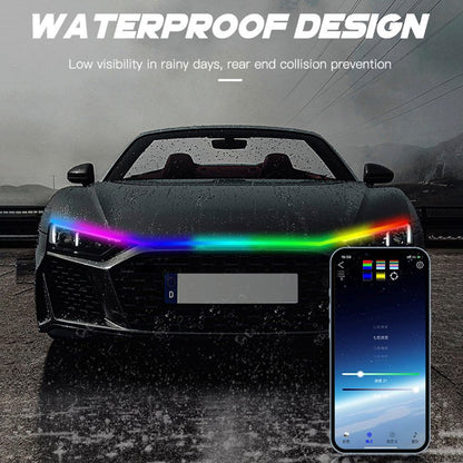 Striscia di luci diurne a LED per cofano auto con avvio dinamico flessibile della scansione