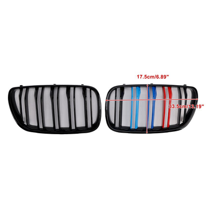 2 griglie anteriori per paraurti nere lucide compatibili con BMW X3 E83 2007-2010 LCI