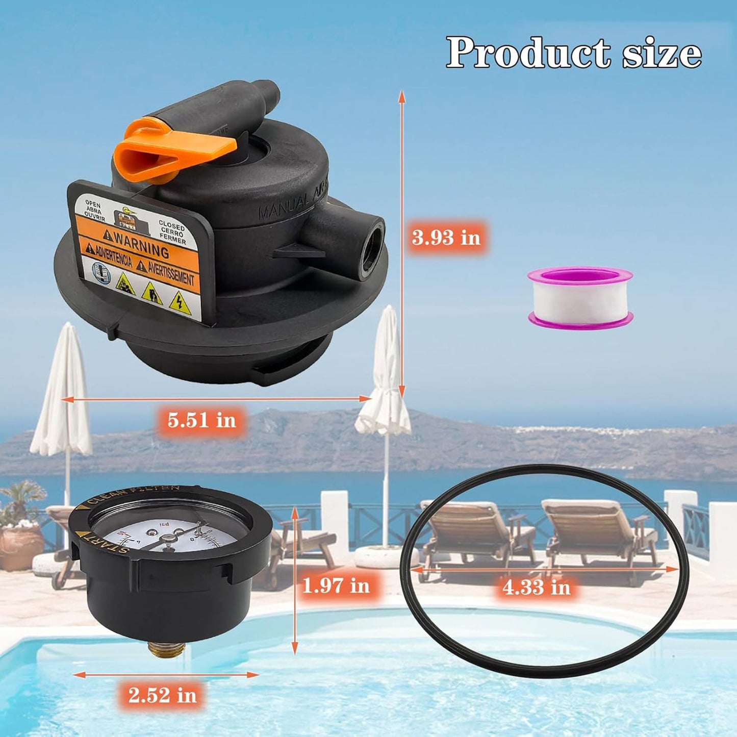 Gruppo di sfiato manuale dell'aria DEX2420MAR2 per filtro a cartuccia per piscina