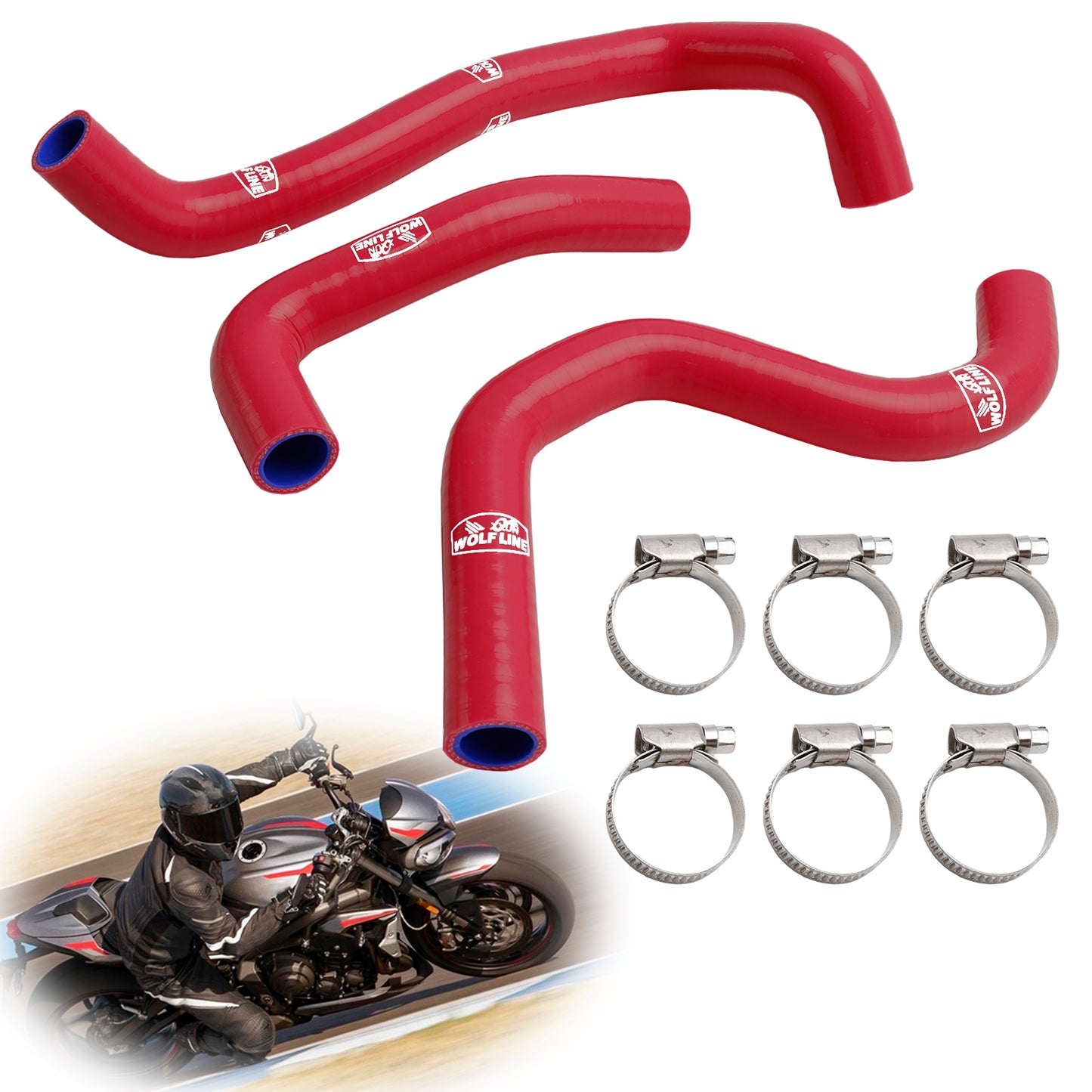 Kit tubo flessibile refrigerante radiatore in silicone per Street Triple 765 R RS 2020-2022