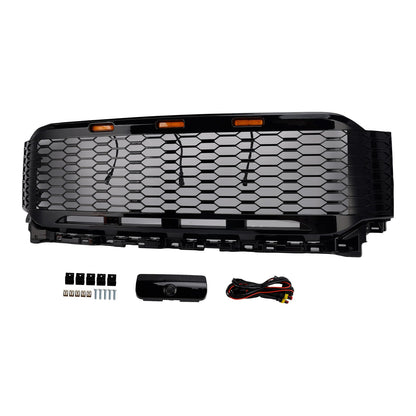Griglia paraurti anteriore di ricambio in ABS con LED per Ford F150 Raptor 2021-2023