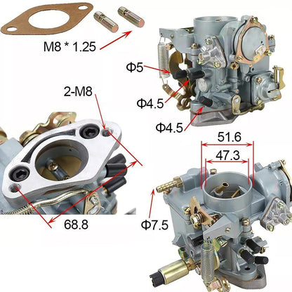 Carburatore 113129029A per VW Beetle 30/31 PICT-3 tipo 1 e 2 Bug Bus Ghia con guarnizione