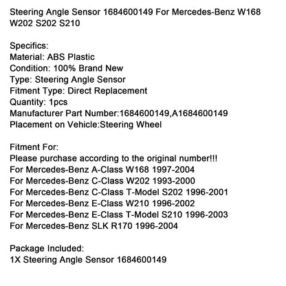 Sensore angolo di sterzata 1684600149 per Mercedes-Benz W168 W202 S202 S210