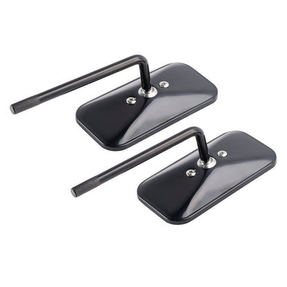 Specchietti retrovisori rettangolari stile old school con morsetto per moto, neri Brattstyle