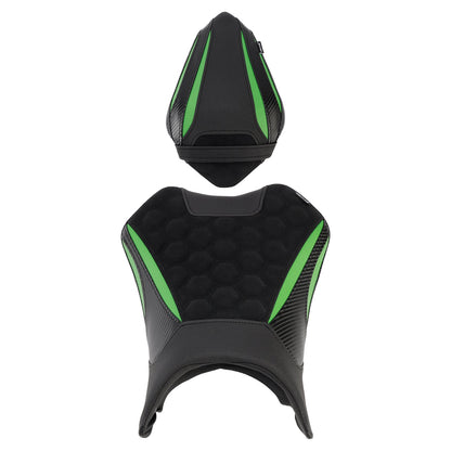 Kit cuscini passeggero anteriore e posteriore Raider per Kawasaki Ninja 500 Z500 2024-2025, colore nero.
