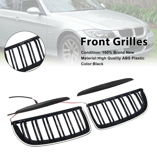 Griglia anteriore a doppio rene nera per BMW E90 berlina e station wagon 320i (2004-2007)