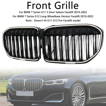 Griglia anteriore nera lucida a doppia stecca per BMW Serie 7 G11 G12 2019-2022