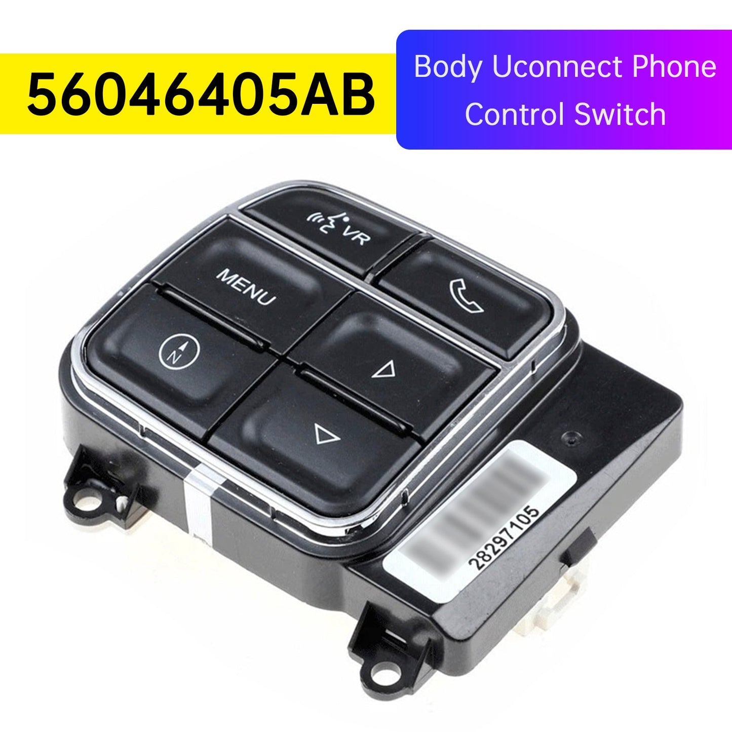 Interruttore di controllo del telefono Uconnect per Jeep Wrangler JK 2012-2018 56046405AB