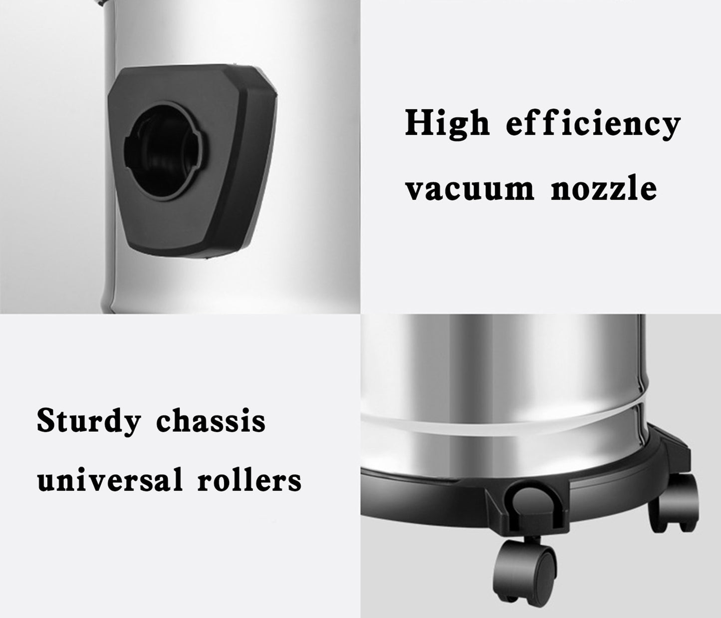 Aspirateur 1800W, aspirateur sec et humide, aspirateur industriel 18L Steel Stainless