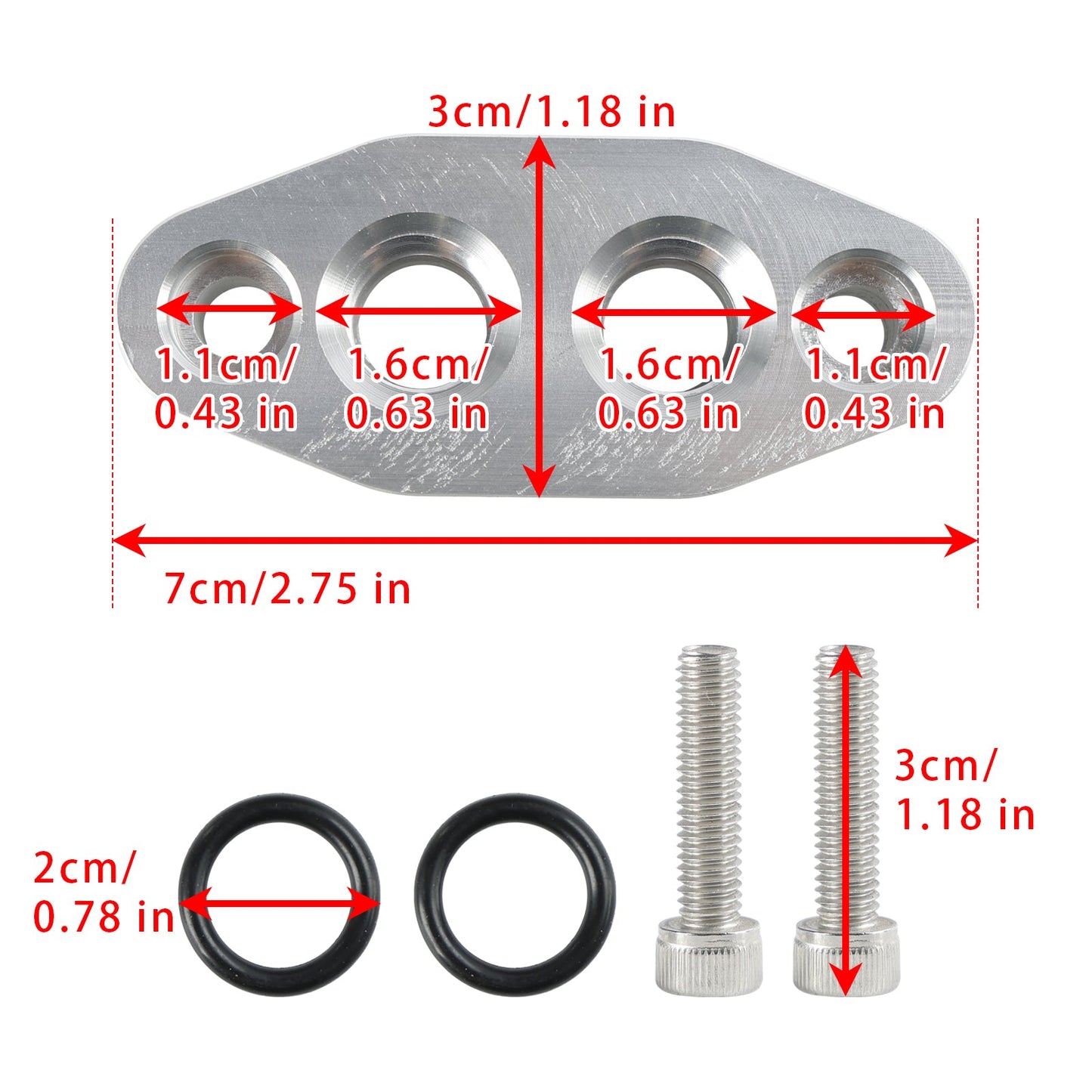 Adattatore per radiatore dell'olio da 2 pezzi - Piastra porta ingresso/uscita ORB 6AN LS1 LSX LS3 LS LS2