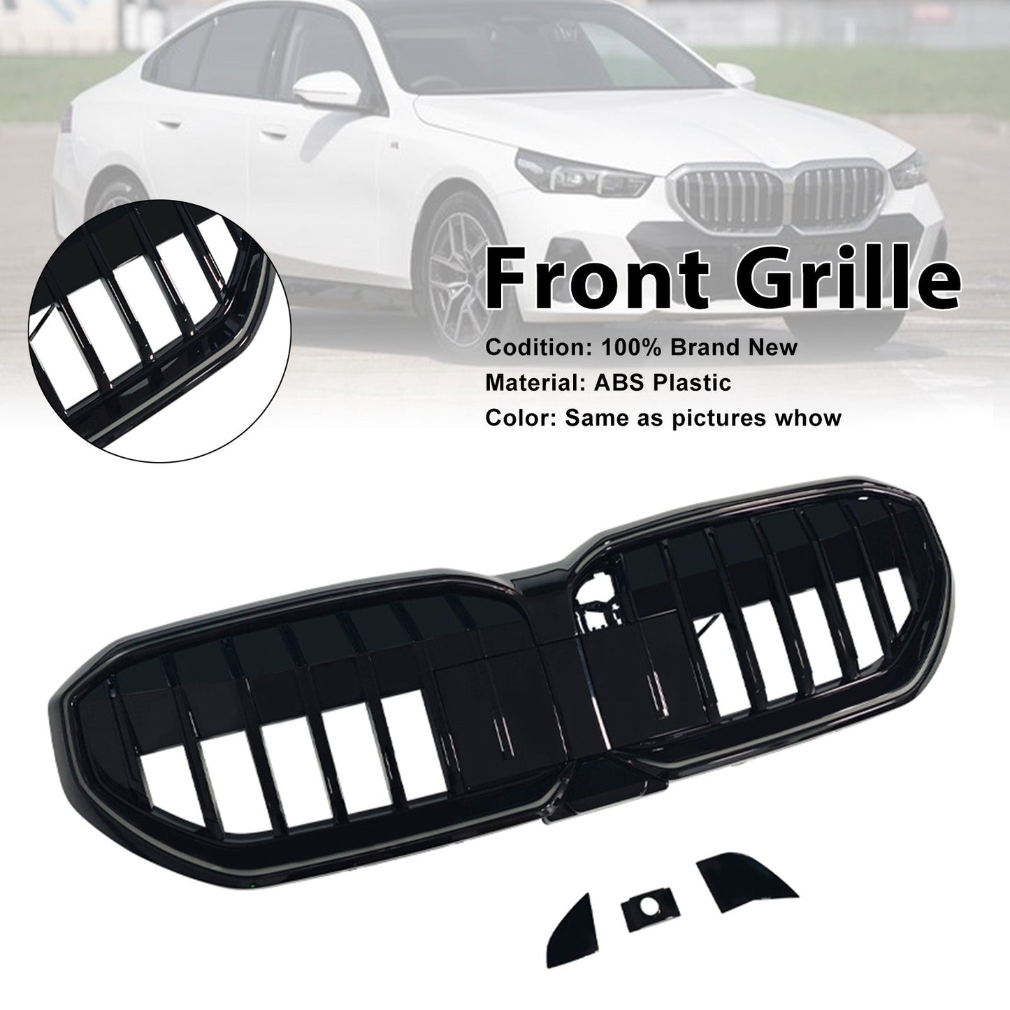Griglia paraurti anteriore a lamelle singole per BMW Serie 5 I5 G60 G61 G68, compatibile con modelli dal 2024 in poi.