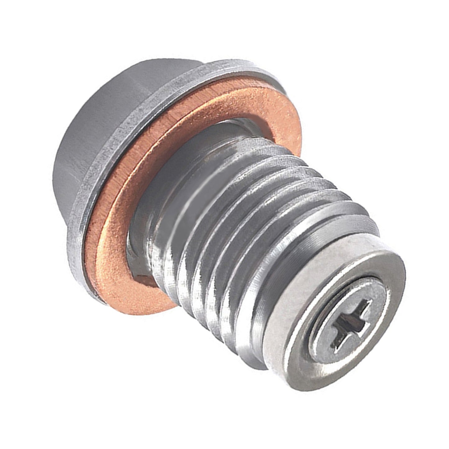 Tappo di scarico olio magnetico universale per motore auto M14x1.5 con vite e dado.