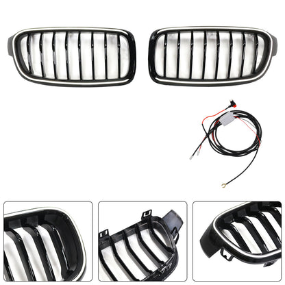 Griglia anteriore a rene nera lucida BMW Serie 3 F30 Berlina 2012-2019 51137263481 51137255412