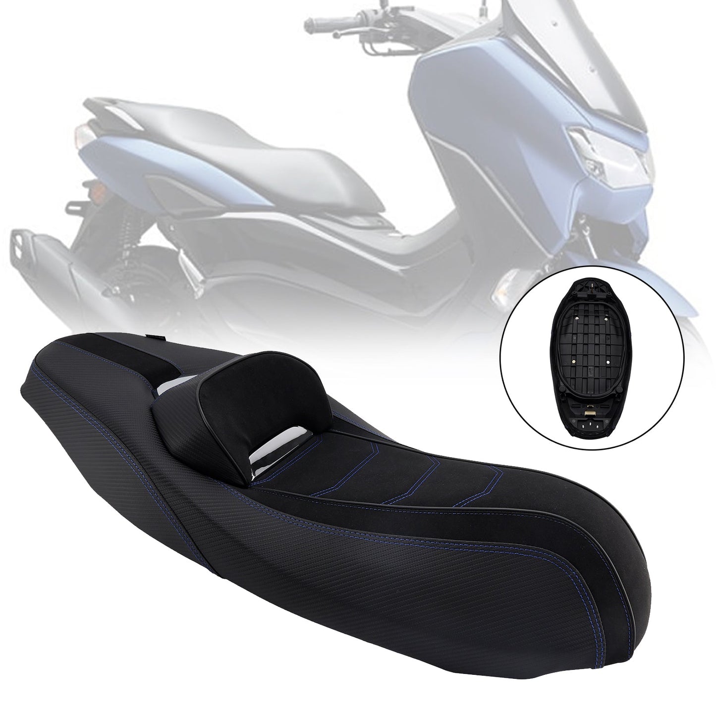 Adatto per Yamaha Nmax155 N-Max 155 2020-2023 Cuscino sedile anteriore Raider per pilota N-Max 155 in PU blu