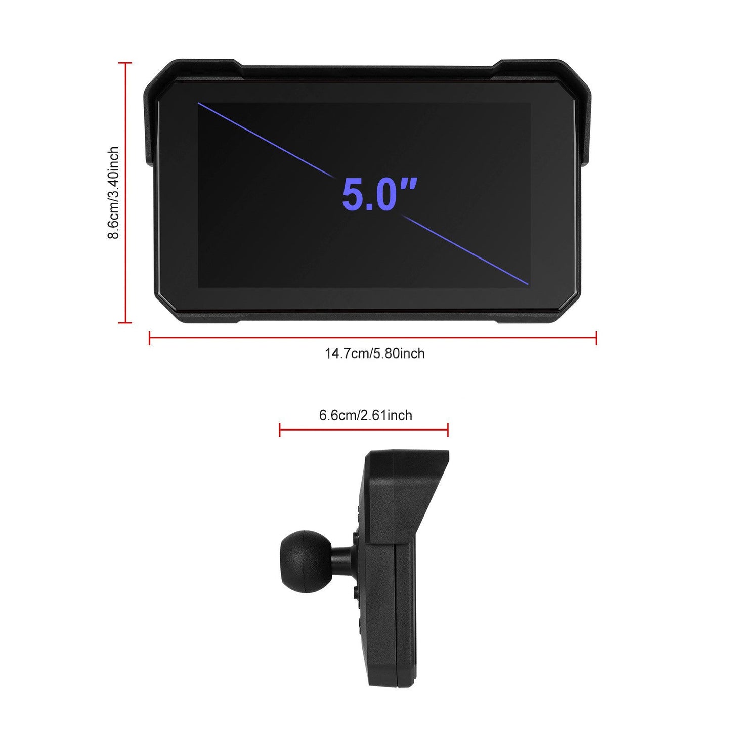 Navigazione Android Auto Wireless CarPlay da 5 pollici impermeabile per moto