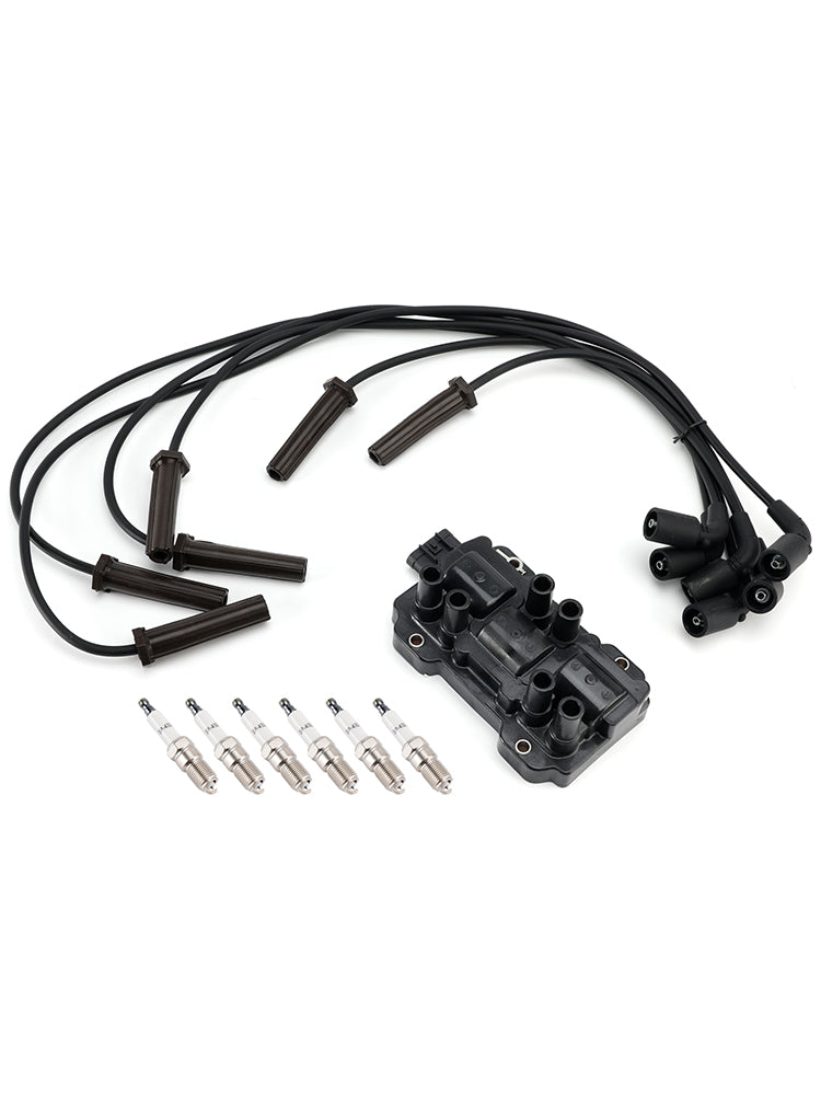 1 bobina di accensione + 6 candele + 6 cavi UF434 per Chevrolet GMC Pontiac