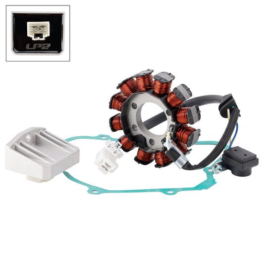 Statore Regolatore Raddrizzatore e Guarnizione per Honda BC 110 Biz 110 2016-2023