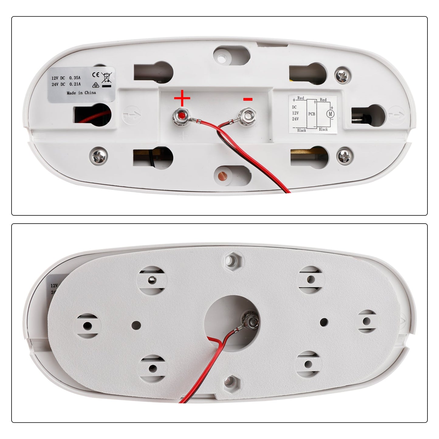Ventola a basso consumo con rilevamento automatico 12V/24V per barche e camper, colore bianco