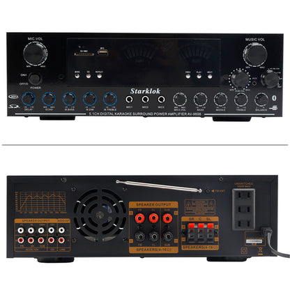 Bluetooth HiFi 2000W Stereo Power Amplificatore 5.1-Channel Subwoofer Amplifier