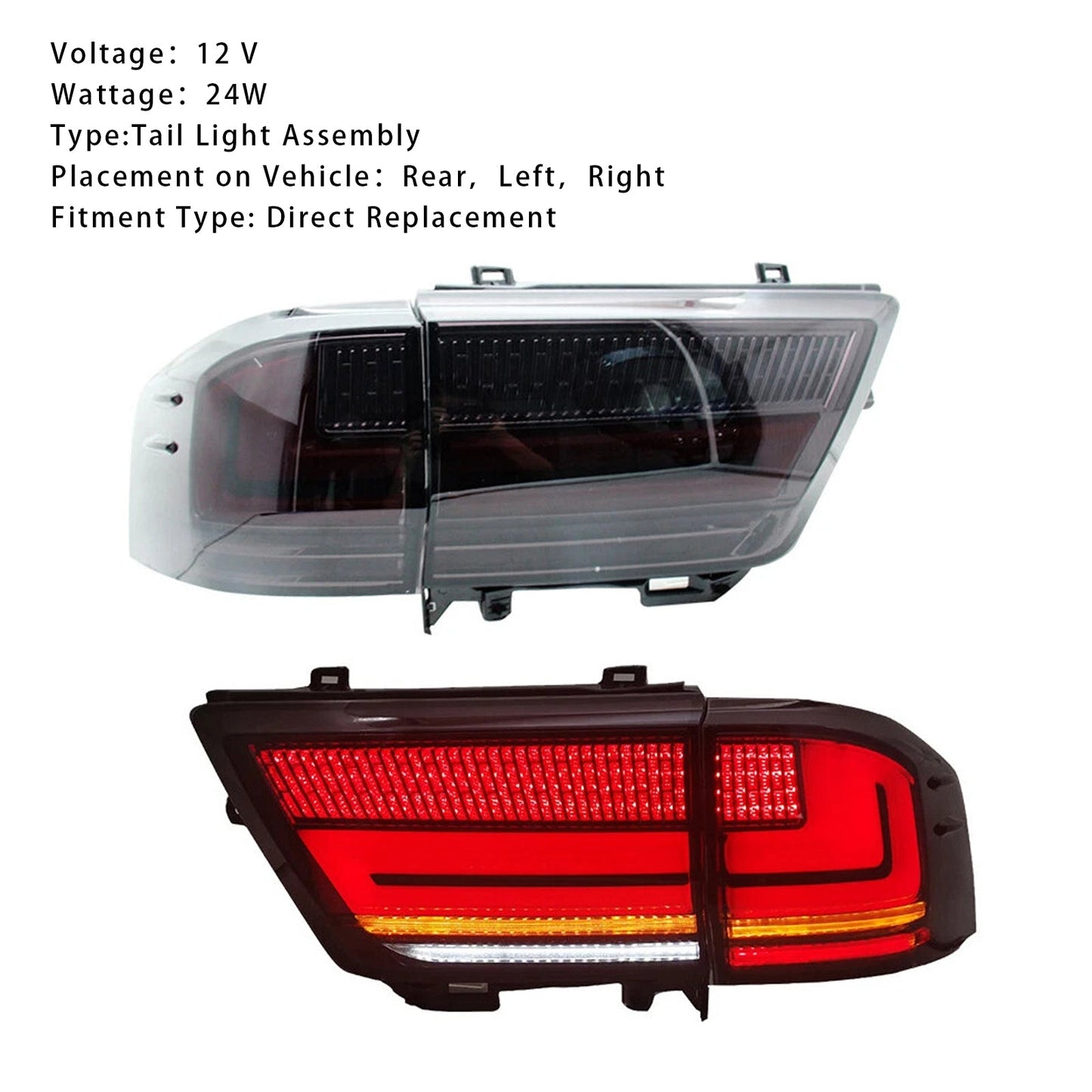 Gruppo ottico posteriore a LED sinistro e destro per Toyota Land Cruiser LC300 2021-2023