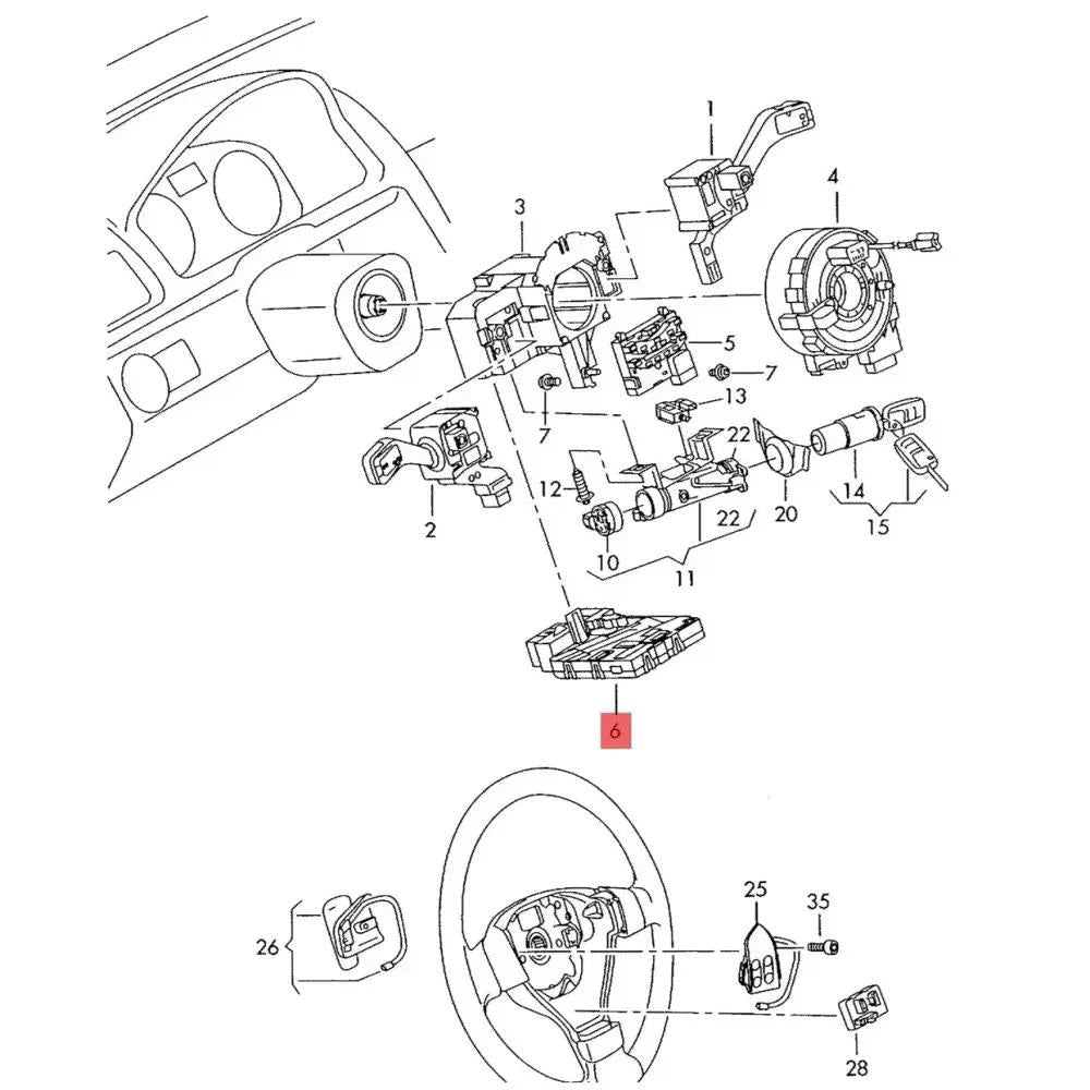 2004-2013 VW Golf Volante Modulo Multifunzione Cruise Control 1K0953549CH