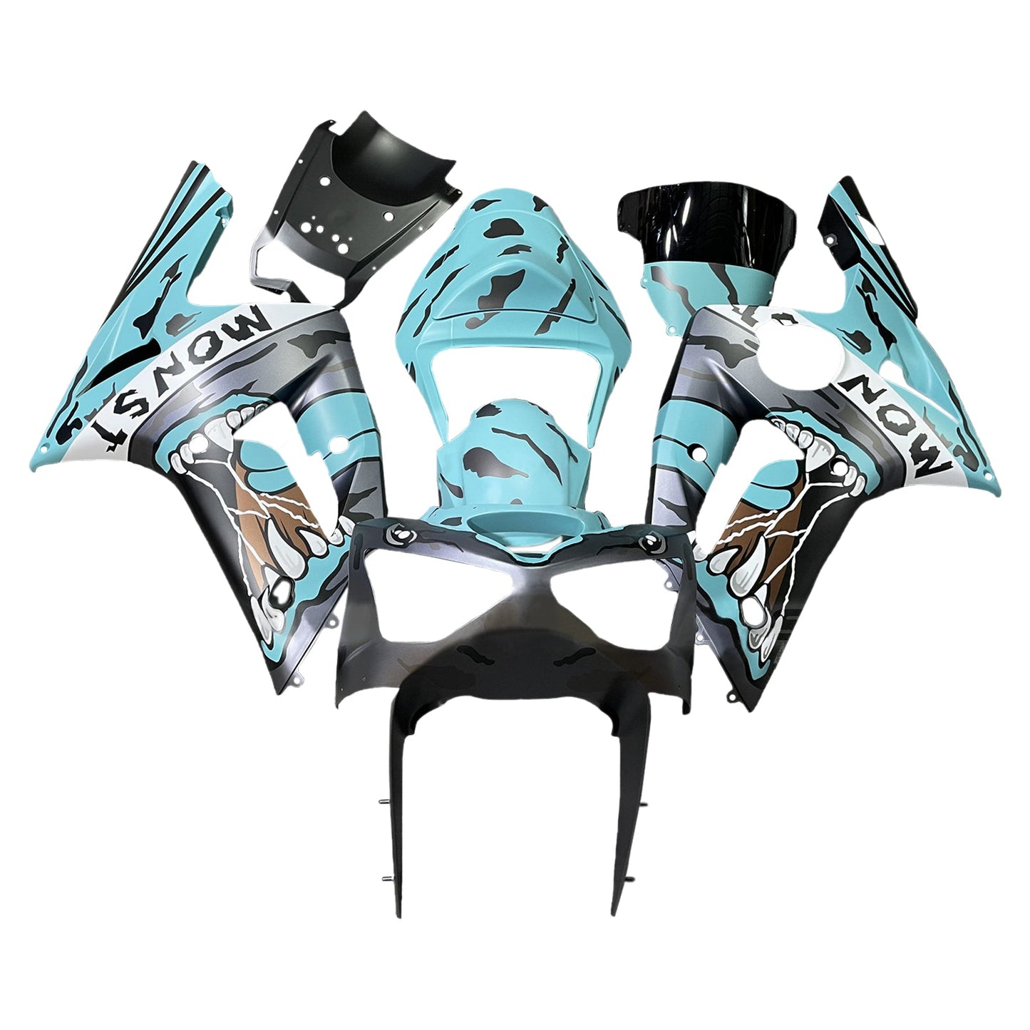Kit carenatura iniezione in plastica ABS adatto per Kawasaki ZX6R 636 2003-2004