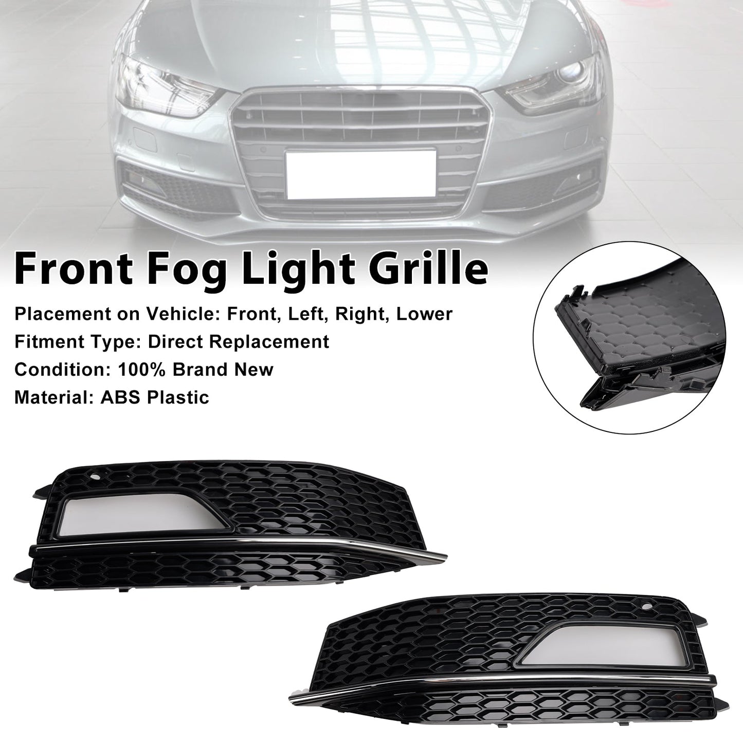 Griglia di copertura della lampada fendinebbia per paraurti Audi A4 S-line S4 2013-2015 8K0 807 682M