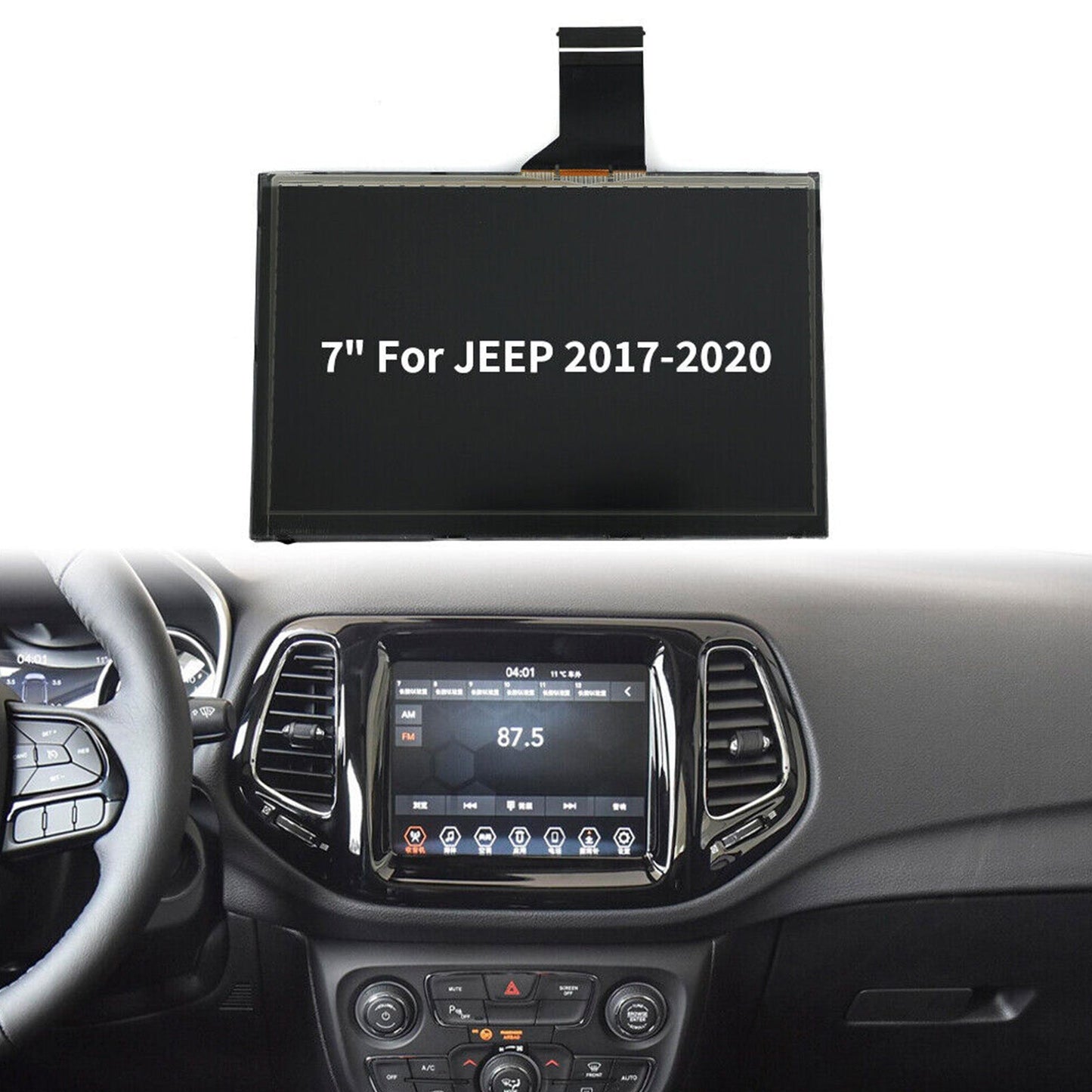 Navigazione radiofonica dello schermo di tocco dell'esposizione d'affissione a cristalli liquidi 7" della Jeep Compass 2017-2020 ACT3S5370FPC-A1-E