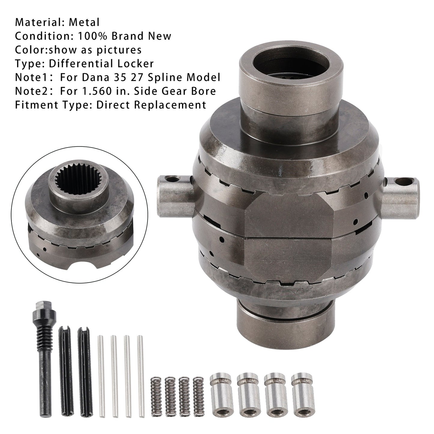 1984-2001 Jeep Cherokee Dana 35 27 Spline differenziale posteriore bloccabile SL M35-1.5-27
