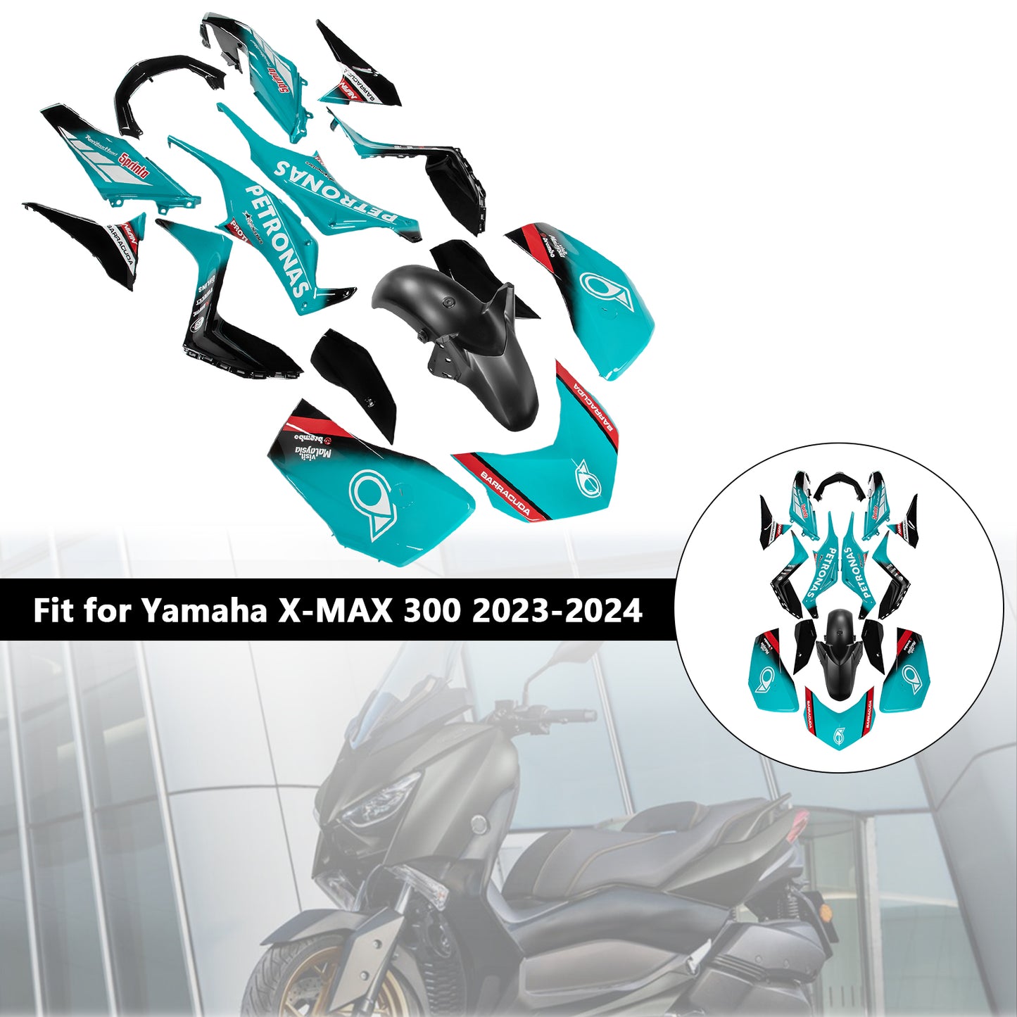 Kit carena carrozzeria iniezione ABS per Yamaha X-MAX 300 XMAX 2023-2024