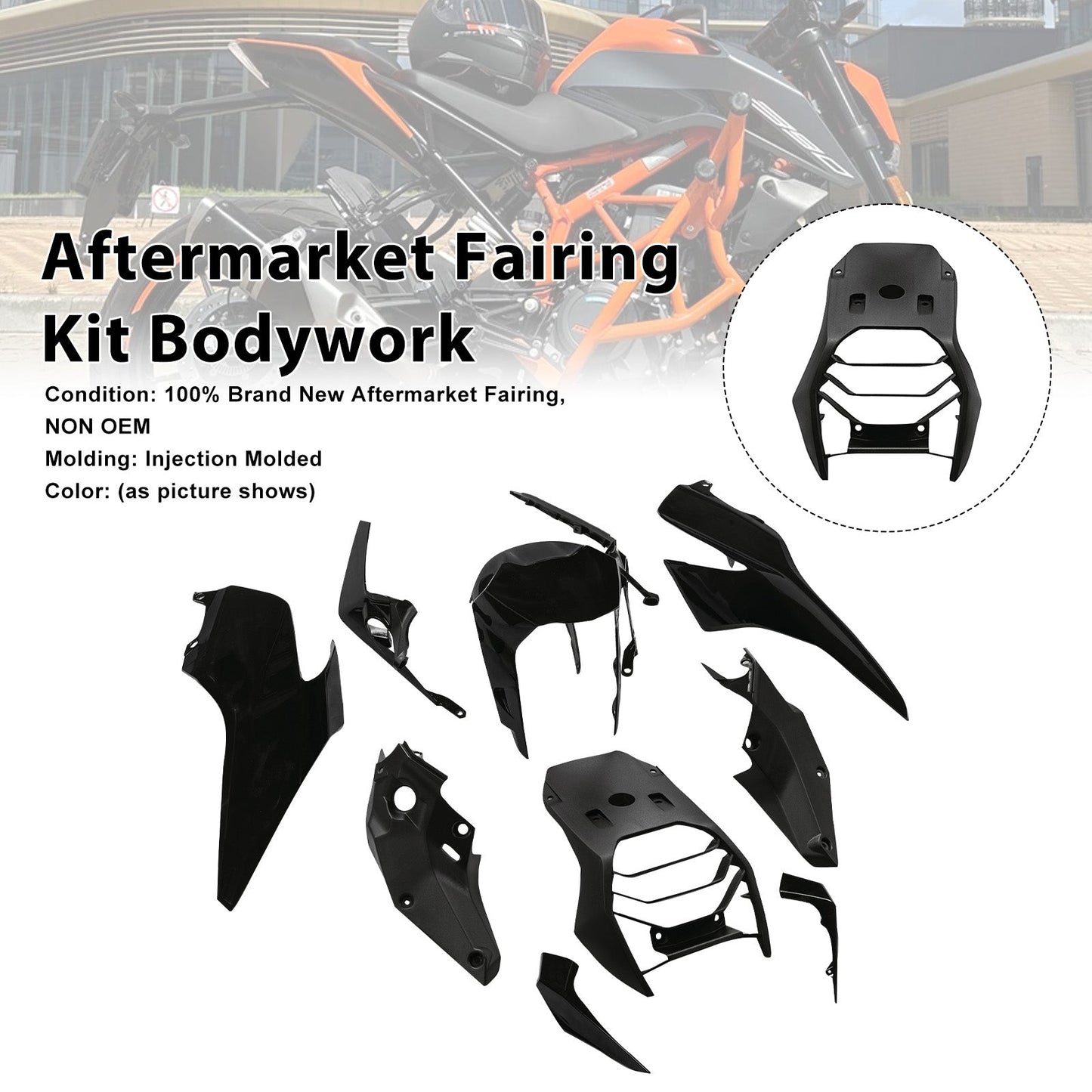 Kit di carene in plastica stampata a iniezione per Honda 390 Duke 2017-2023