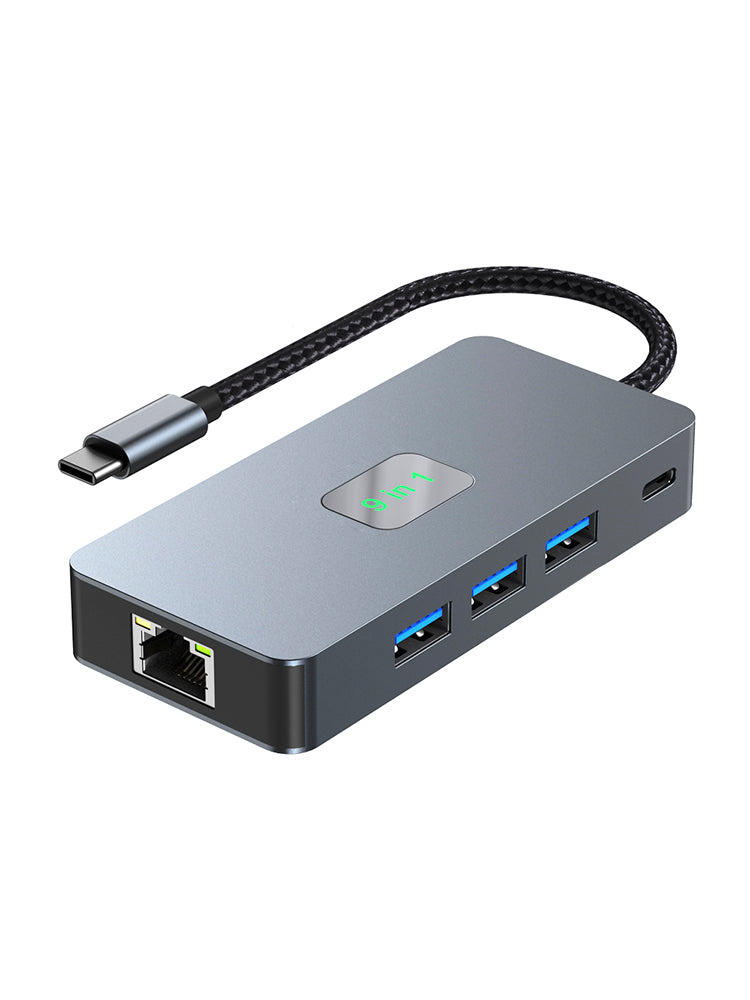 9 in 1 TYPE-C a RJ45 (Gigabit) + USB 3.0*3 + HDMI + dati USB-CS + PD100W + SD/TF per iPad Pro