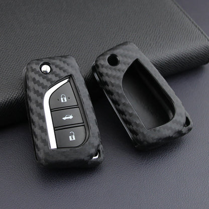 Custodia in similpelle e silicone per chiave auto con fibbia per Toyota